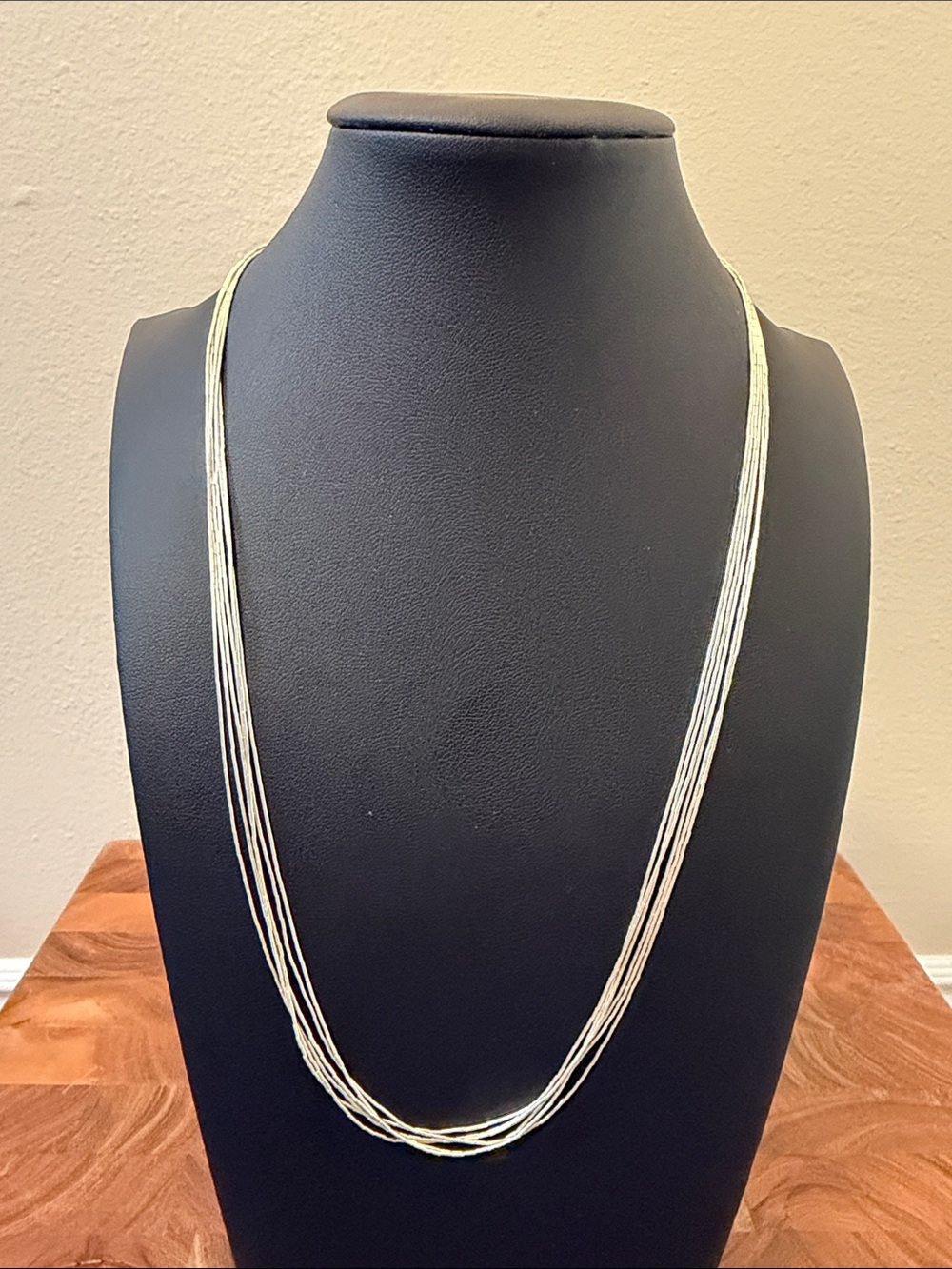 925 Sterling Silver Native American Multi-Strand Liquid Silver Necklace